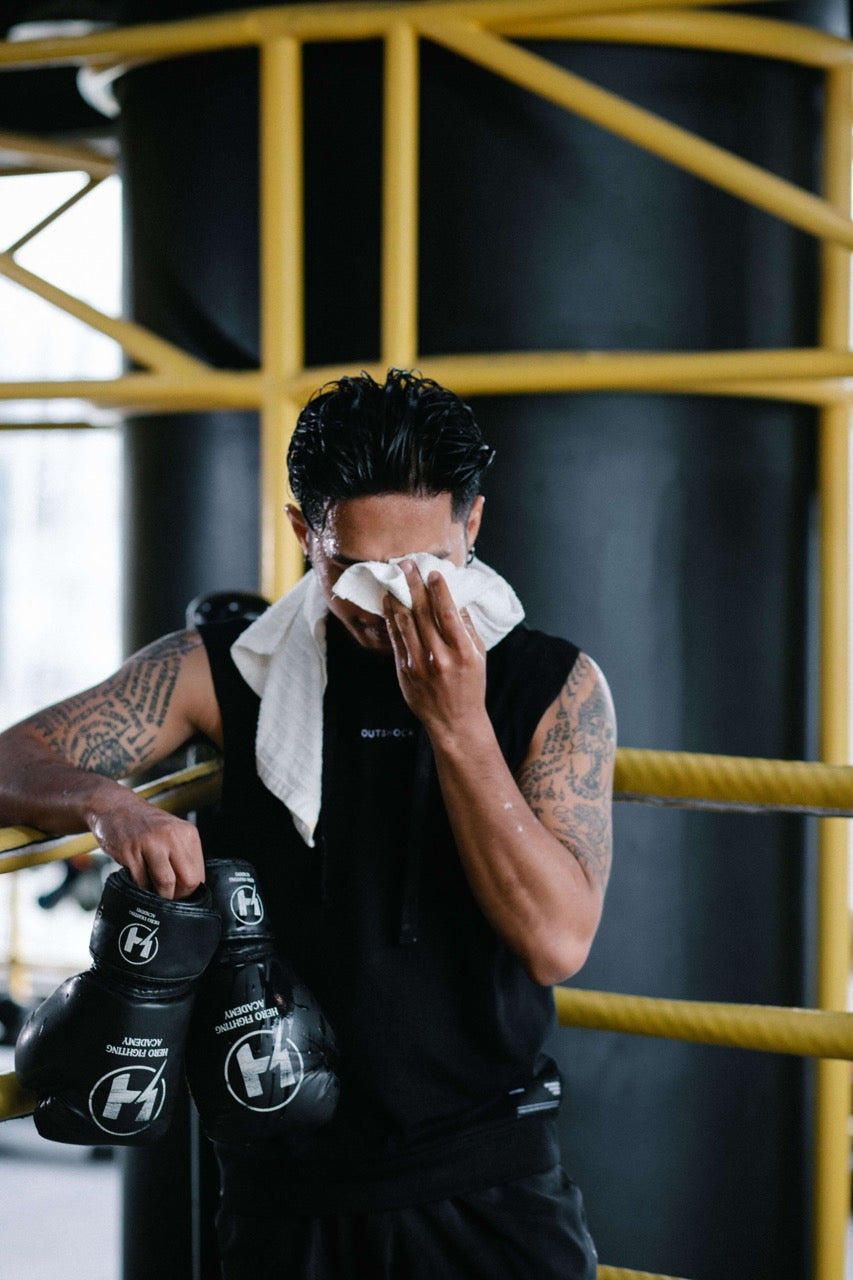 man sweating in gym
