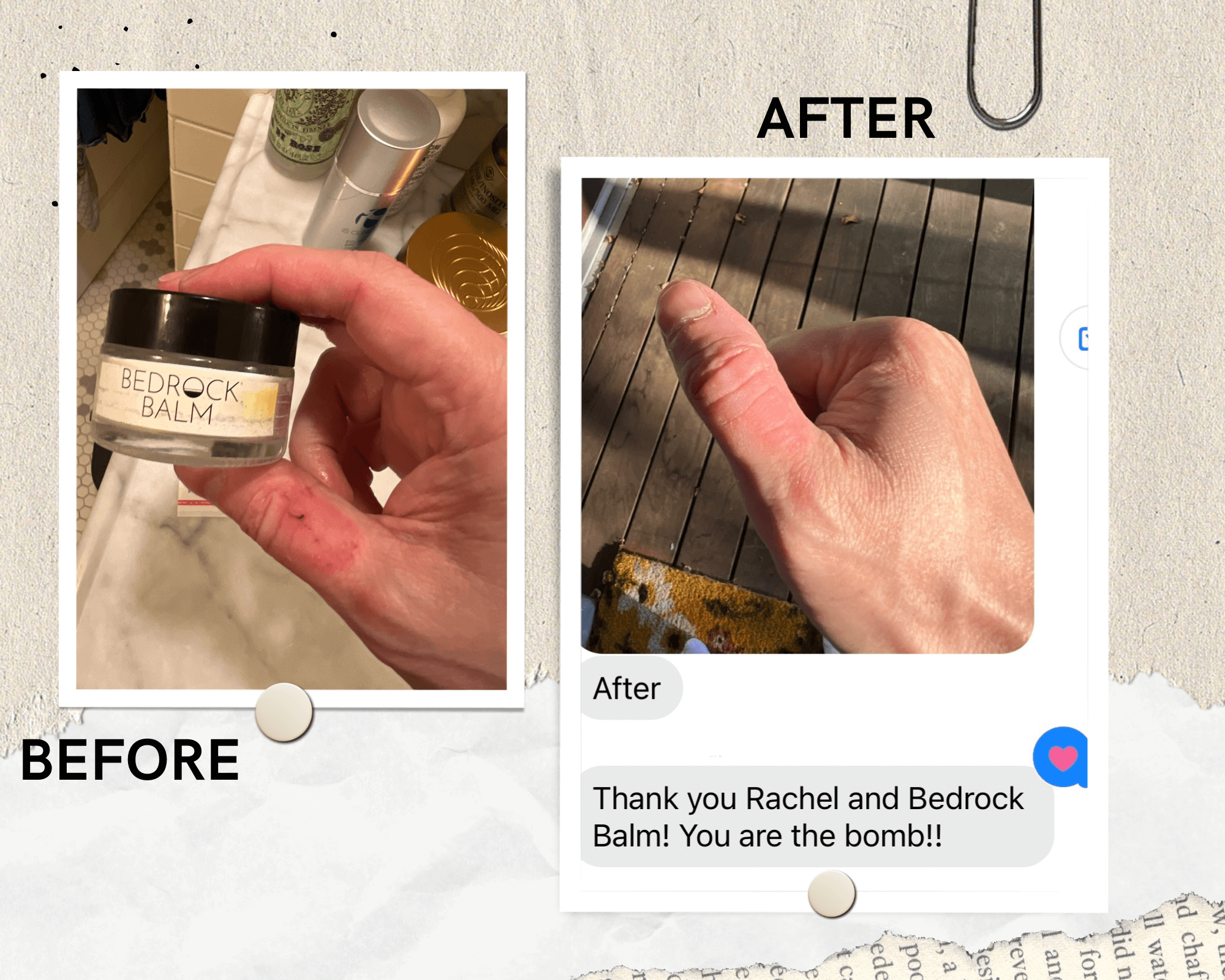 anti redness cream before and after bedrock balm