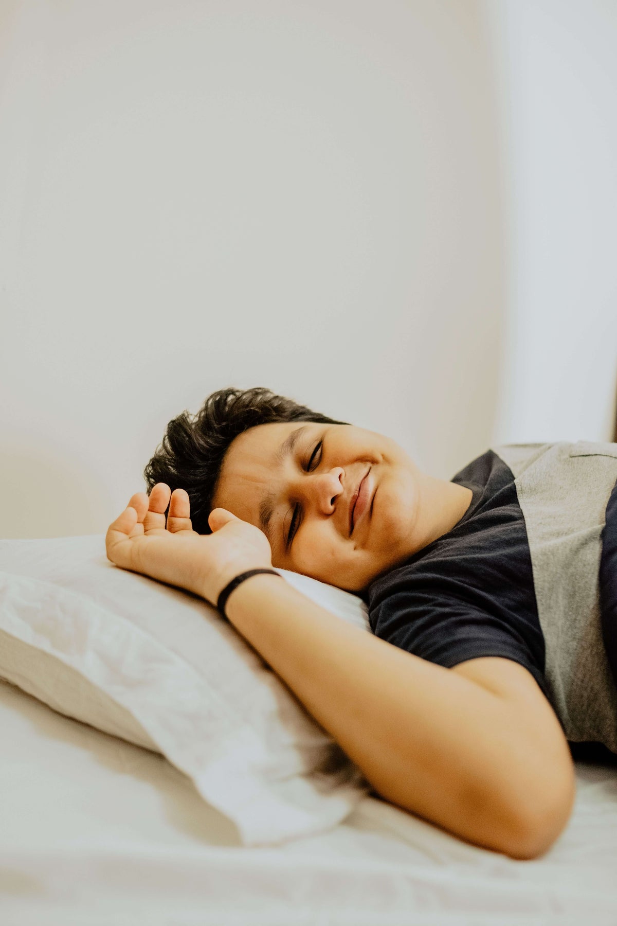 teen boy waking up