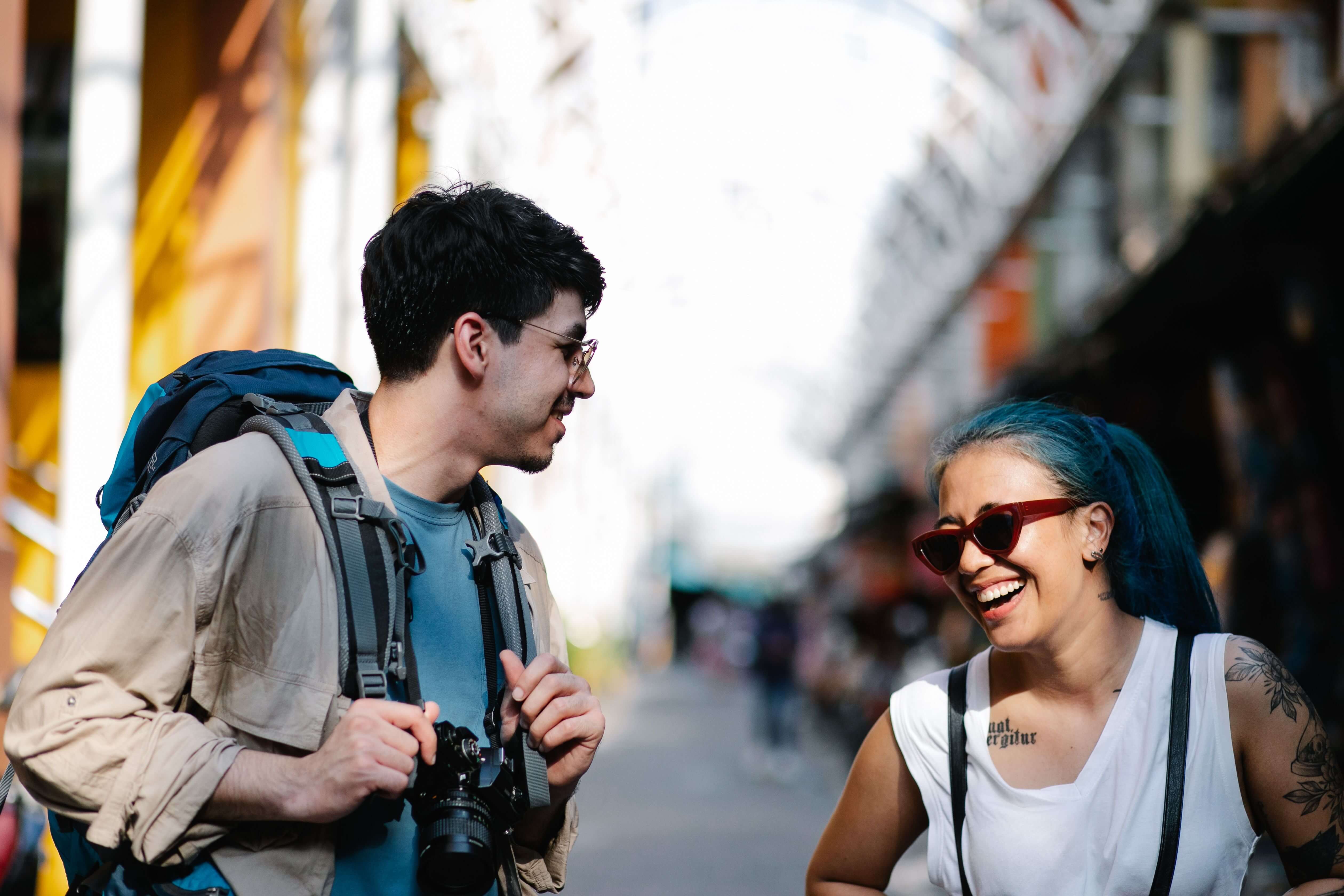 couple laughing