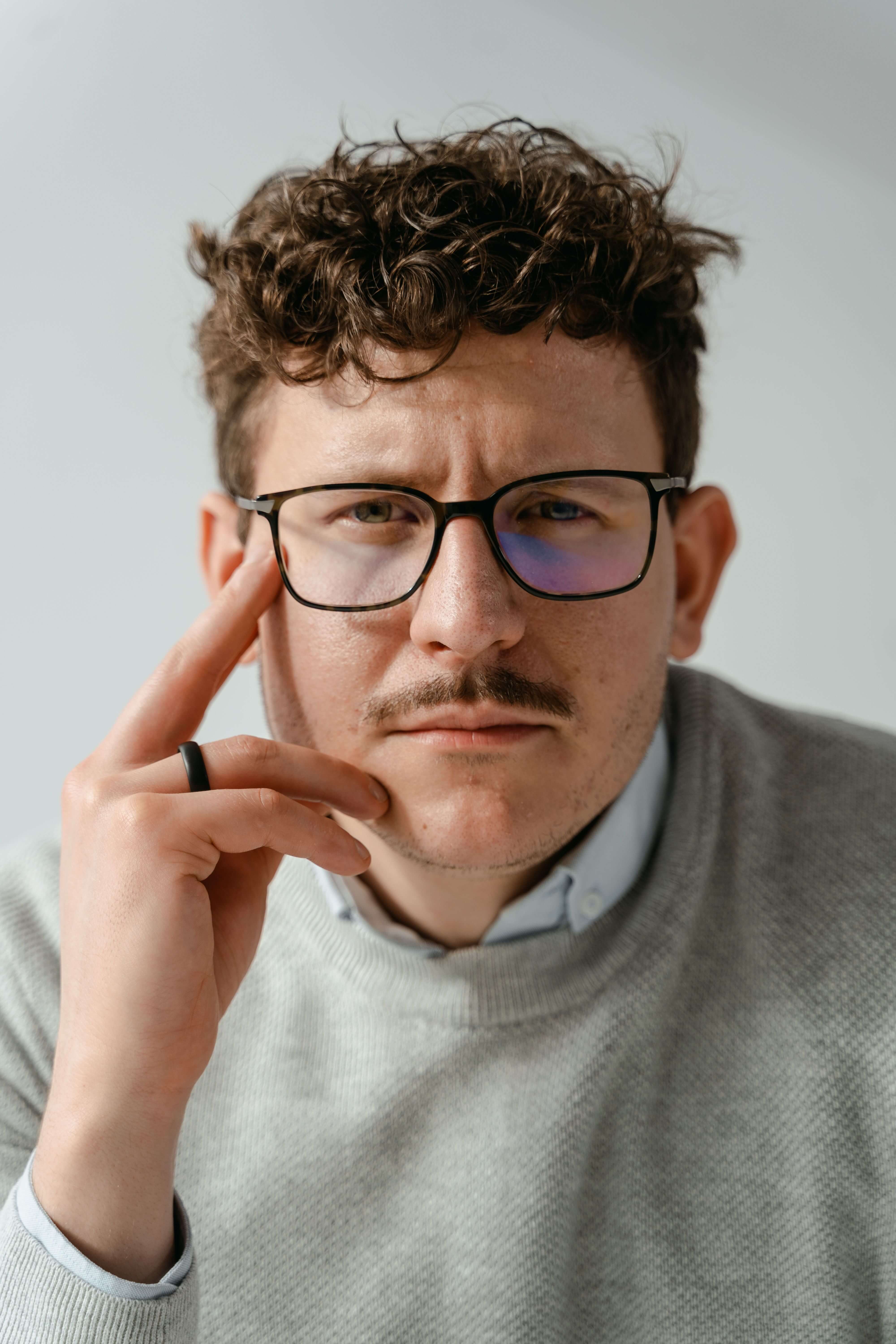 man wearing glasses