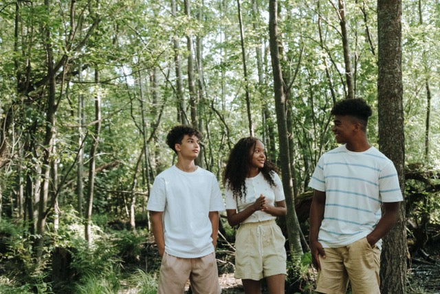 teens in woods